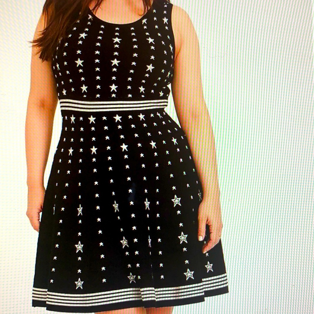 Torrid Black & White Star SweaterKnit Skater Dress